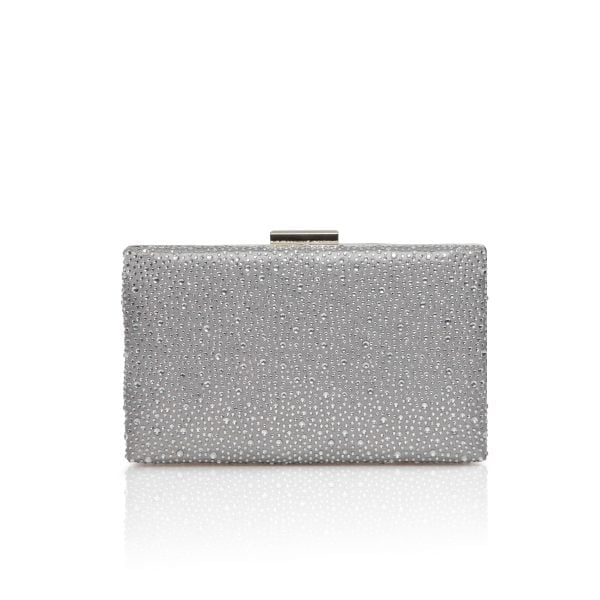 sorrel silver crystal box clutch